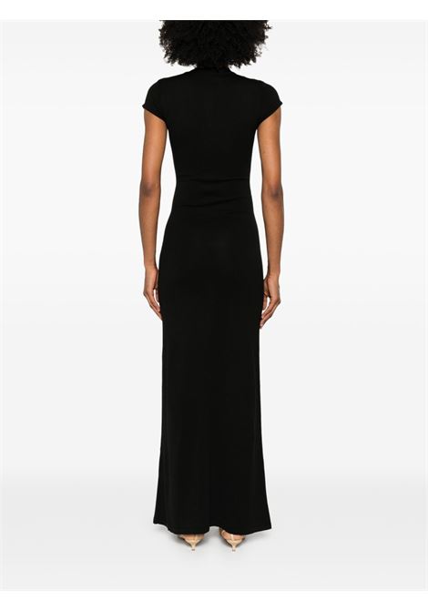 Abito in maglia di viscosa e seta con bottoni in nero Aya Muse - donna AYA MUSE | AMSS2584BLK